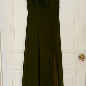 Dessy Chiffon One-Shoulder Maxi Dress with Draped Cowl Neckline